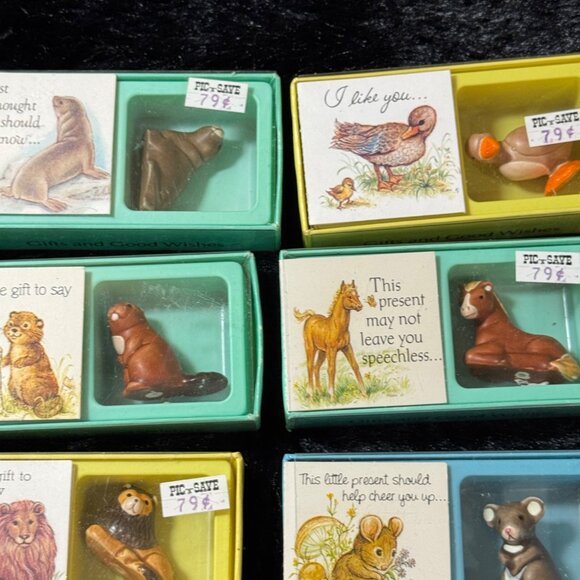 Vintage American Greetings  Americard Miniture Animals And Card NOS Set Of 6 - Picture 4 of 7